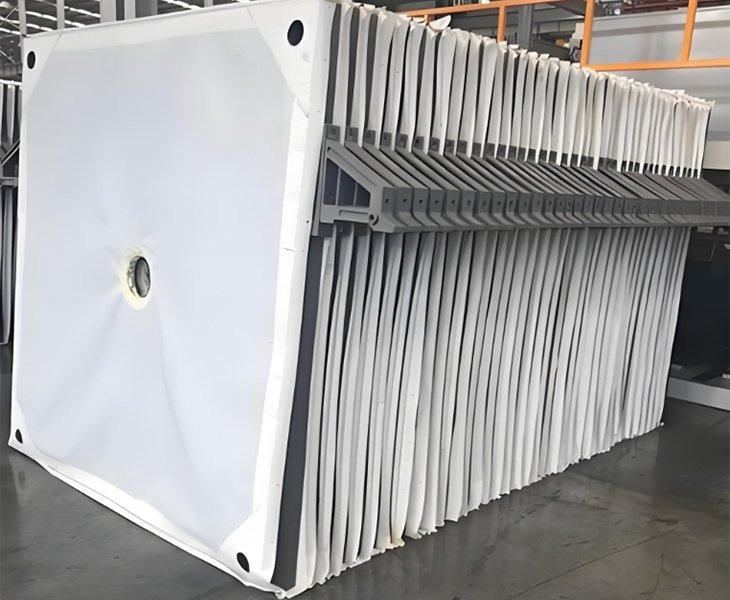 Tấm vải lọc lắp trên khung ép